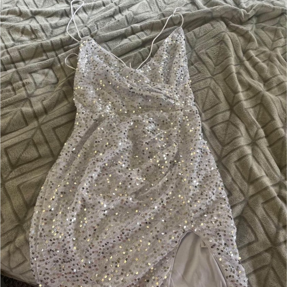 White Sequin Bachelorette Party Dress
